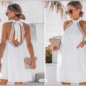 Cupshe lace halter mini dress